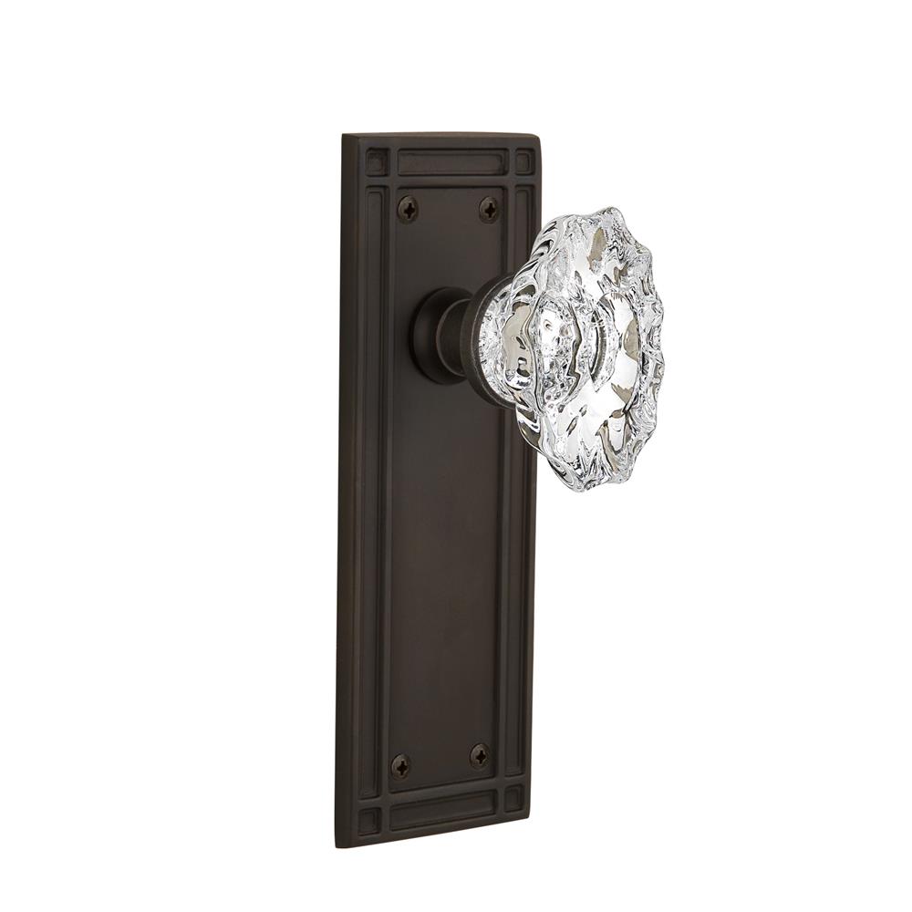 Nostalgic Warehouse 709223  Mission Plate Passage Chateau Door Knob in Oil-Rubbed Bronze